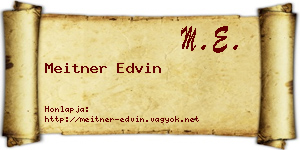 Meitner Edvin névjegykártya